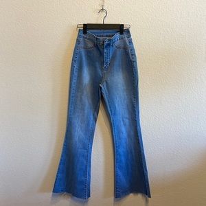Shein high waisted flare cut off jeans - size 27